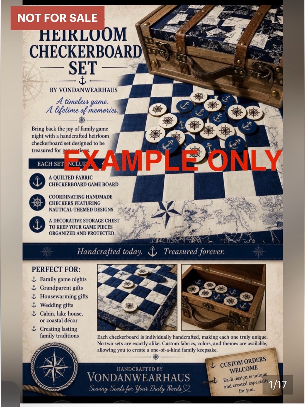 EXAMPLE ONLY Handmade Heirloom Quilt Checkerboard Set - Custom Order